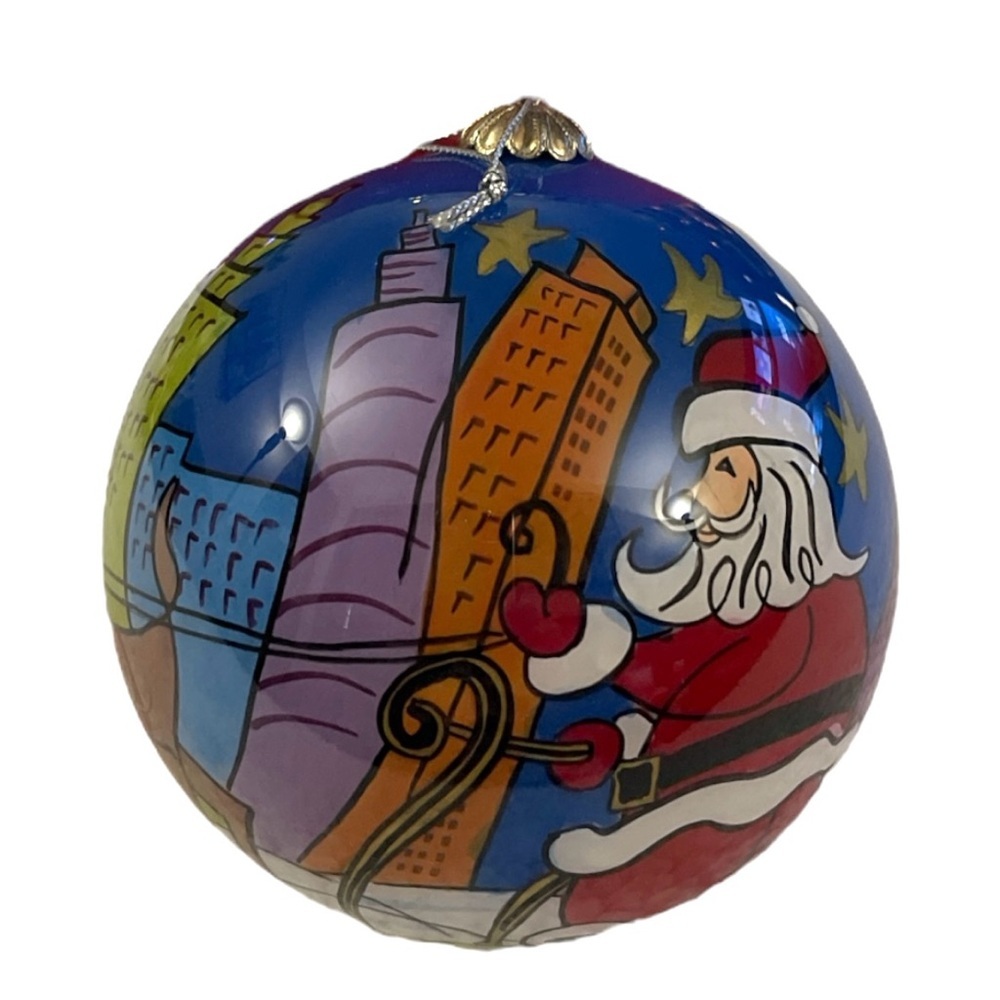 2006 Pier 1 Li Bien Christmas Ornament City Santa Inside Art Christmas Ornament - Picture 3 of 4